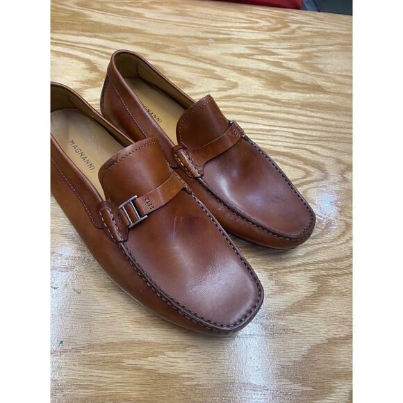 Magnanni Loafer Men\'s 9 Brown Leather Slip On Low Top Square Toe Casual Shoes S8 main image 5